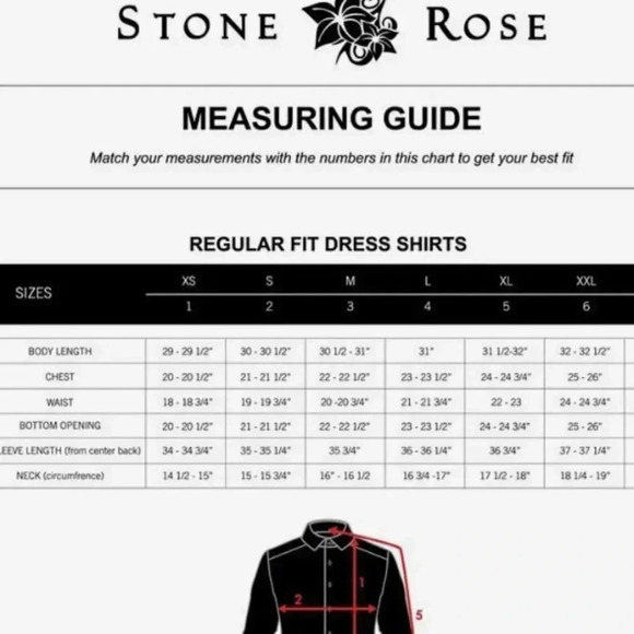 Stone Rose Mens Size 6 (XXL) long sleeve button down shirt 1725 - Picture 7 of 7